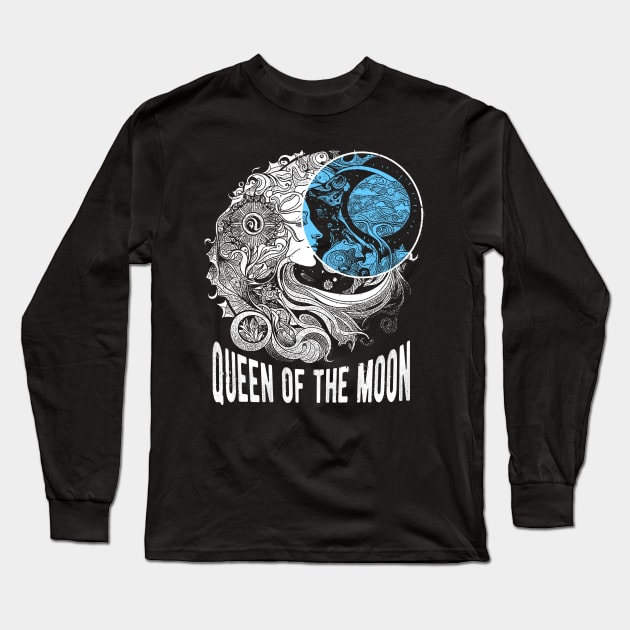 Queen of the moon Long Sleeve T-Shirt by Ezahazami
